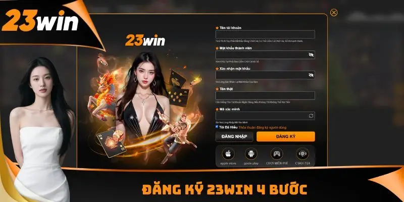 23WIN 12 Đăng ký 23WIN 4 bước