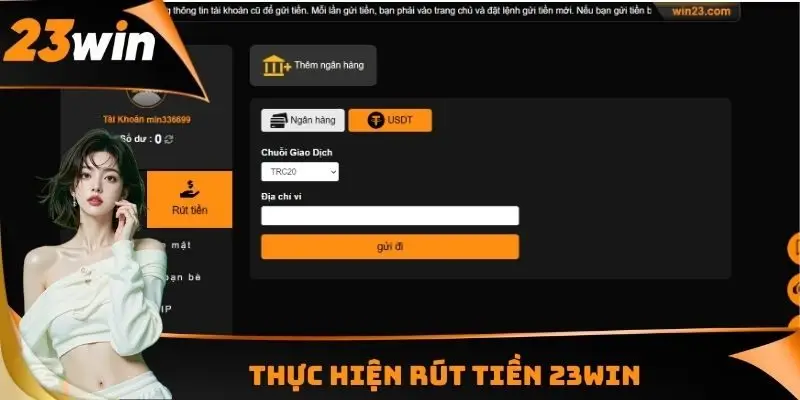 Thực hiện rút tiền 23WIN